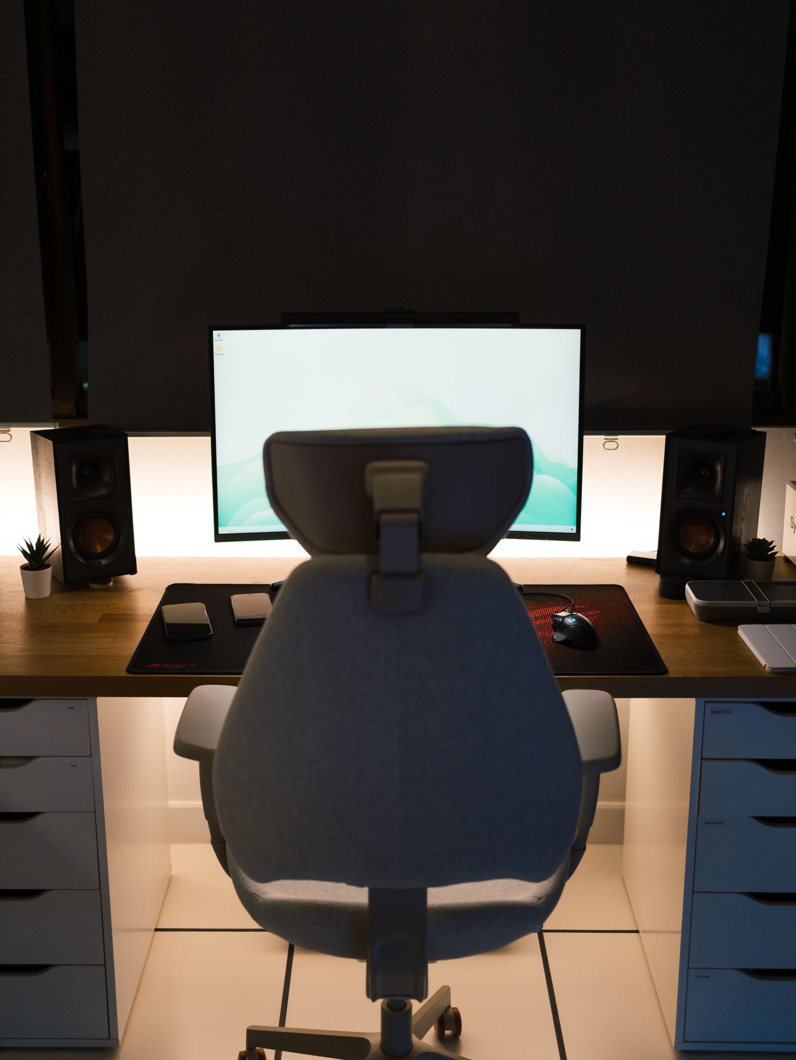 Creator workspace with phone and camera setup